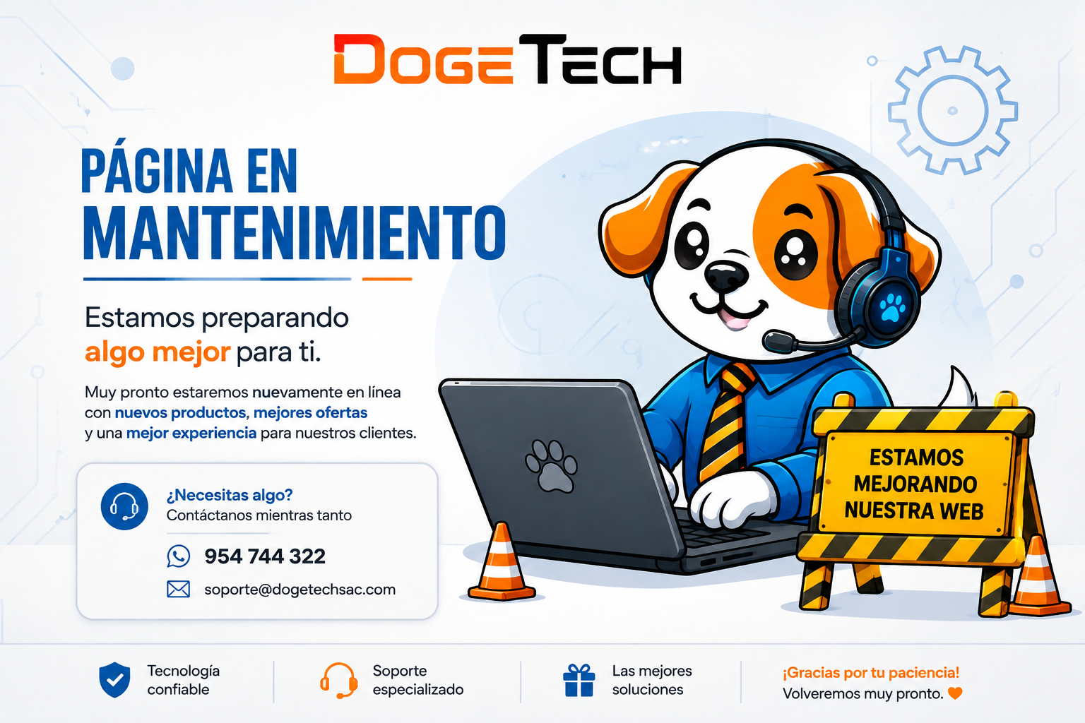 Dogetech - Página en mantenimiento. Estamos preparando algo mejor para ti.